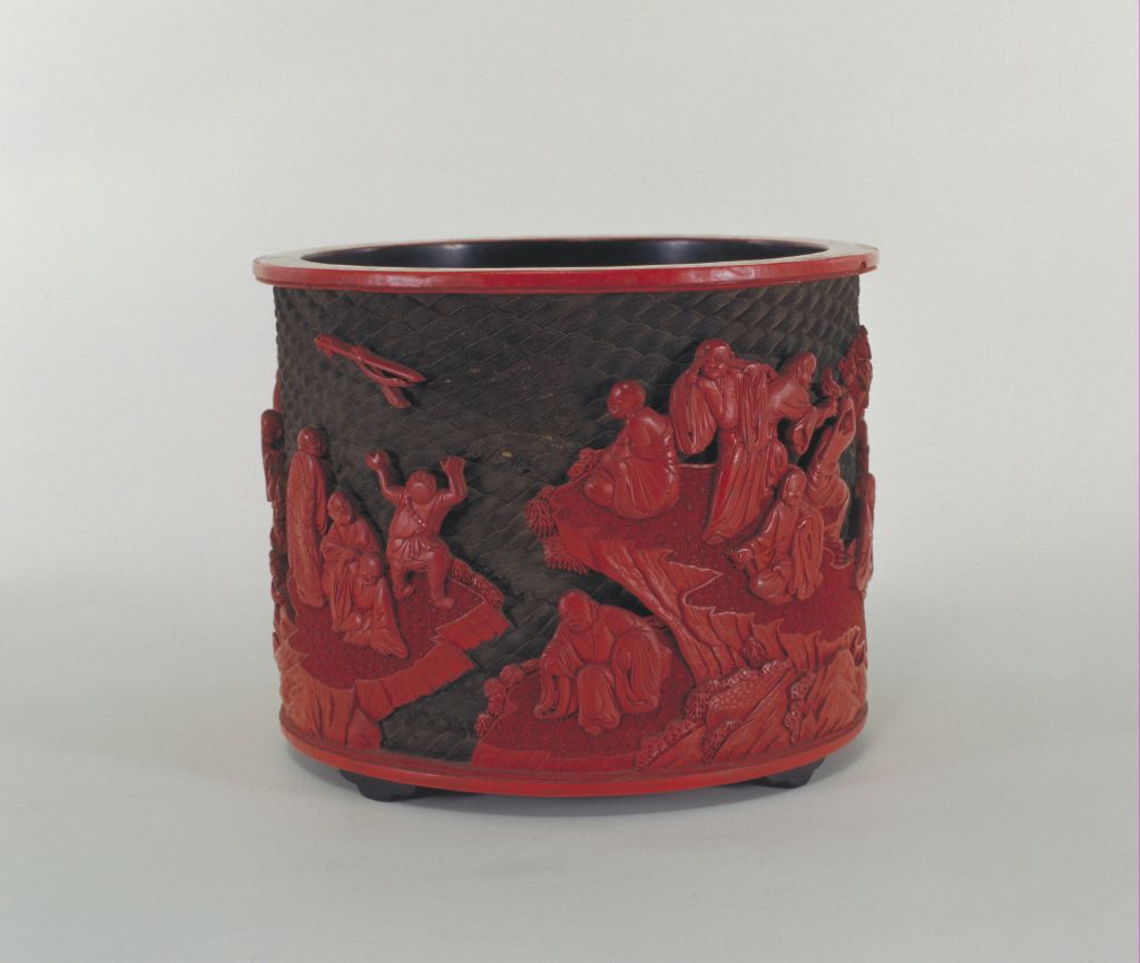 图片[3]-Green land red 18 Arhat pen holder-China Archive